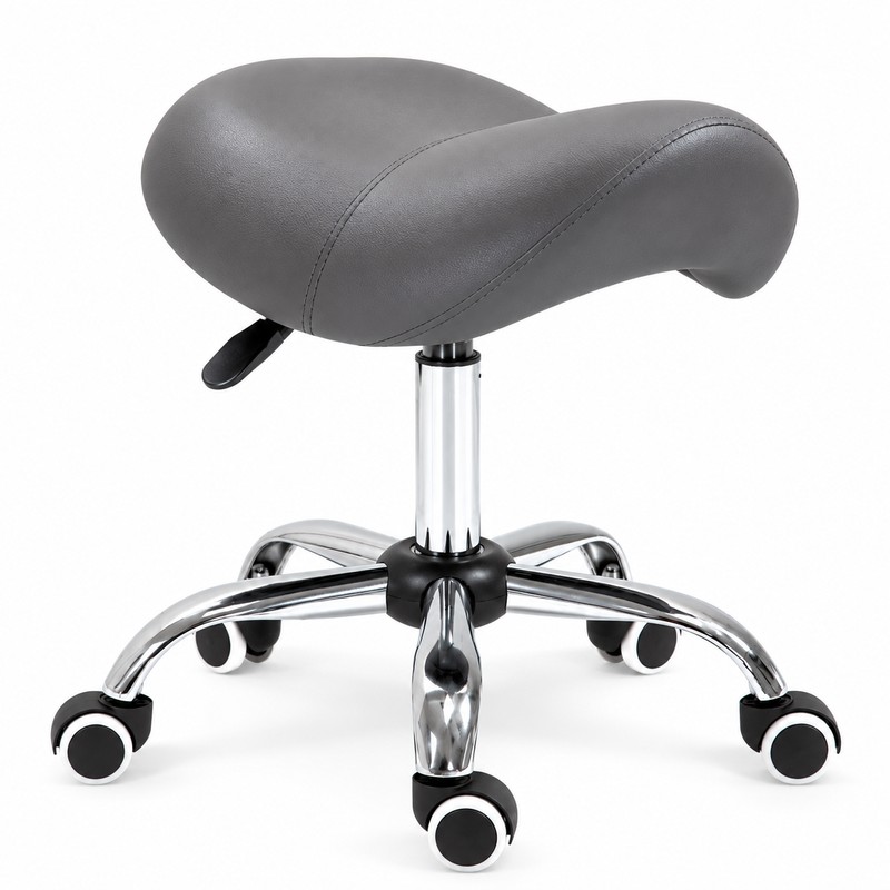 Adjustable Saddle Stool for Salon & Professional Work – Rolling