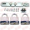 NUSET 7-1/2 Double-Hing Hasp with Three Laminated Steel Padlock, same key