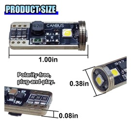 DUSCOKE 2PCS T10 194 LED Bulb 6000K White - CANBUS Error-Free, 3030 Chipset Bright 168 2825 W5W Car Interior LED Light Bulb Replacement for Dash Dome Map Door Courtesy License Plate Lights