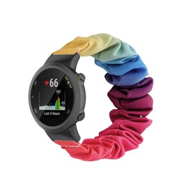 Dongye Scrunchies Band Compatible with Garmin Forerunner 45/45s,Adjustable Pattern Printed Wristbands Replacement for Garmin Forerunner 45/45s (L, Rainbow)