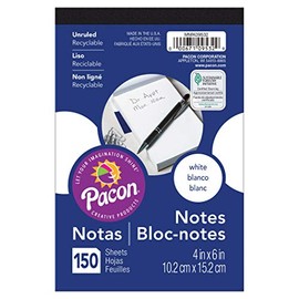 Pacon MMK09532 Convenient Note Pad, White