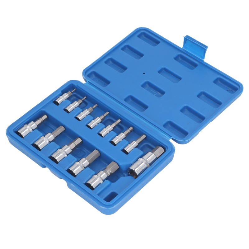 13 Pcs Hex Bit Socket Set 1/4 3/8 1/2 Inch