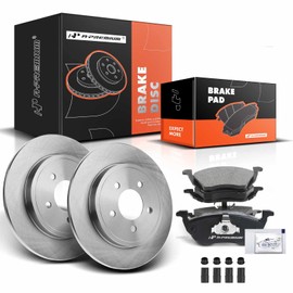 A-Premium 11.89 inch(302 mm) Rear Solid Disc Brake Rotors + Ceramic Pads Kit Compatible with Select Ford, Mazda and Mercury Models - Escape 2005-2008, Tribute 2005-2008, Mariner 2005-2008, 6-PC Set
