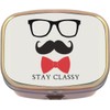 Glasses Moustache Bowtie Brass Rectangle Pill Box