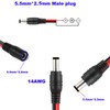 RUNCCI-YUN 2PCS 14AWG 12V 5.5mm x 2.5mm DC Power Pigtail