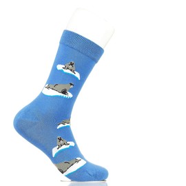Walrus, Fancy Colorful Cotton Comfy Novelty Funny Dress Socks Unisex, ANIMAL Patterned Cool Design Gift, Women's 10-12.5, Men's 8.5-13, Unisex 41-46