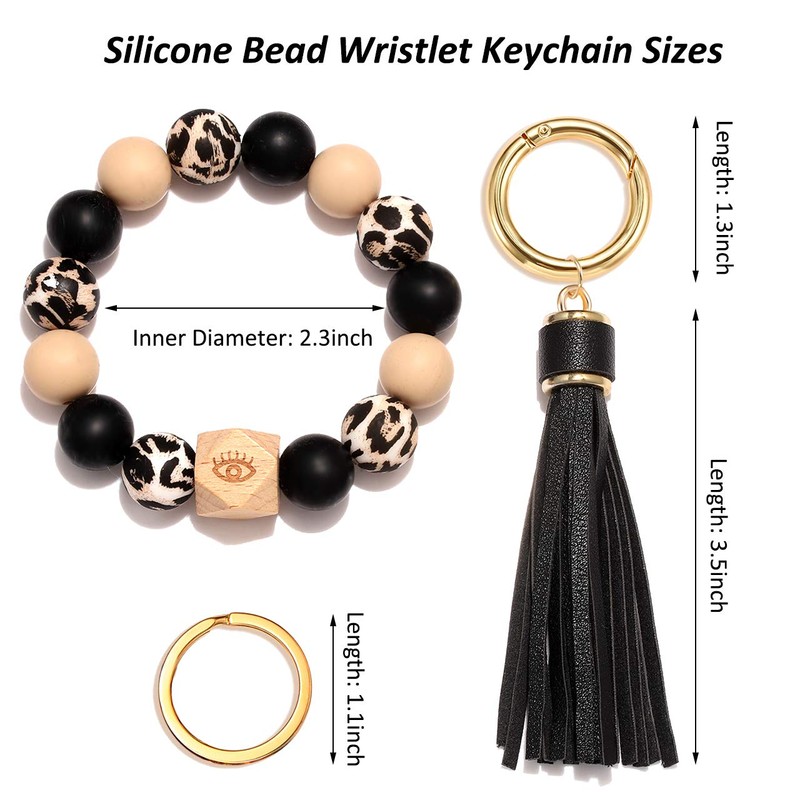 NVENF Silicone Key Ring Bracelet Bangles for Women Portable House