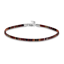 Boho Surfer Choker Necklace Women & Girls - Adjustable & 100% Waterproof - Handmade Festival Beach Accessories - Ethnic Hippie Jewellery - U (Brown)