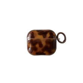 aaknhen Tortoise Shell Case for AirPod 1st/2nd Brown Cheetah Print Case with Keychain Protective Cute Case with Lock for Women Men(for AirPods 1&2,Brown Tort)