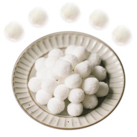 Nhgkju 30 Stück Pompons zum Basteln - Weiße Wattekugeln, 4cm Durchmesser, Hochwertiges Material für DIY, Handwerk & Dekoration