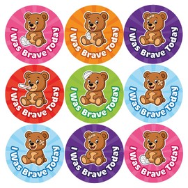 Pack of 144 Teddy Bear Bravery Stickers For Children (30mm) Bravery Reward Stickers For Teachers, Doctors, Nurses, Dentists, MyClassroom