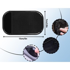 KAPSING KAPSING 2 Stck Schwarz Selbstklebende Antirutschmatte Auto Armaturenbrett Waschbare Antirutsch Pads zum Halten von Brillenhalterung Auto Dekoration Handy Halter
