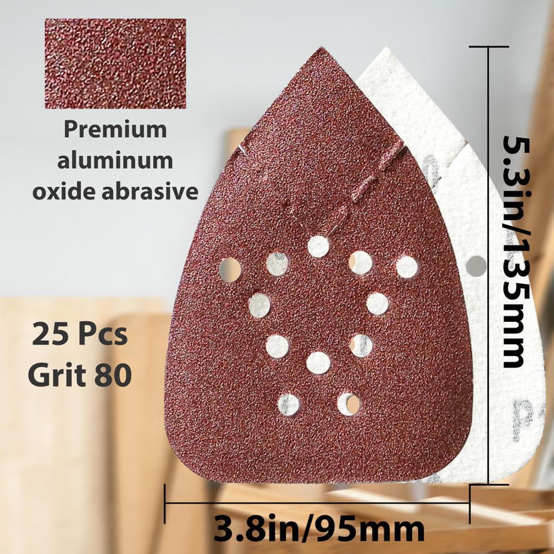S&F STEAD & FAST Mouse Sander Pads 80 Grit 25