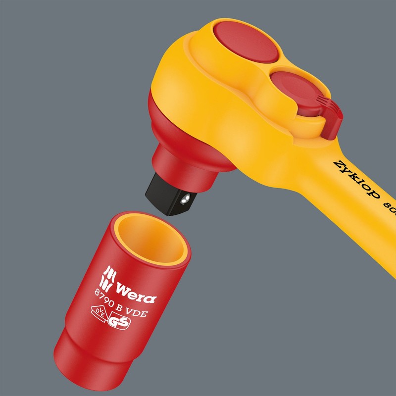 Wera 8007B VDF Insulated Ratchet Handle 004966 0.37 inch (9.5