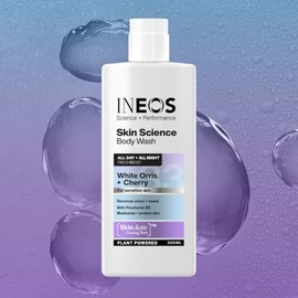 INEOS Hygienics INEOS Skin Science - All Day Freshness With Provitamin B5 Body Wash White Orris + Cherry - With SkinActiv Cooling Tech? - Plant Powered 300ml