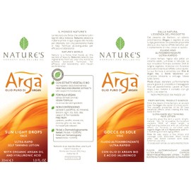 Nature's Argà Sunlight Drops Self Tanning Lotion with Argan Oil and Hyaluron, 30 ml