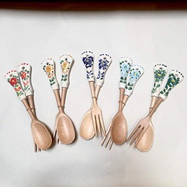 Flower Salad Servers (Teal)