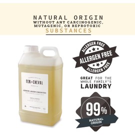 Fer à Cheval Concentrated Laundry Liquid, Allergen Free with Marseille Soap Laundry Detergent Liquid, Organic Washing Detergent Laundry Soap, Fresh Spring, 2L/67.6oz