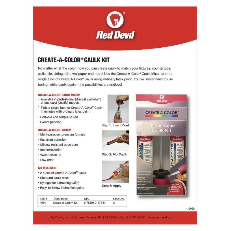 Red Devil 0409 Create A Color Caulk, 1-Pack, White