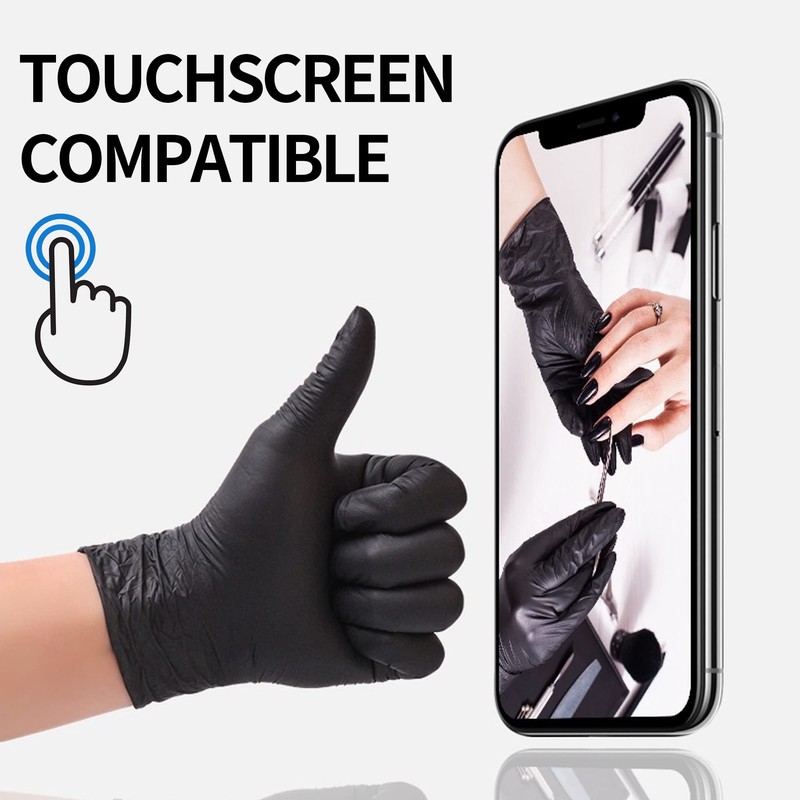 Basic Medical Black Nitrile Exam Gloves - Latex-Free & Powder-Free,