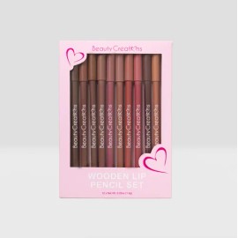 Set Delineadores 12 Tonos De Labios Madera Beauty Creations