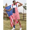 Bindefon American Flag Overalls Men,4th of July Cape,USA Sunglasses,Patriotic Socks,4