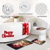 flowerlove 4 Pcs Christmas Shower Curtain Sets with Rugs for