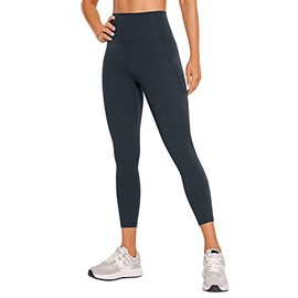 CRZ YOGA Womens Butterluxe Workout Capri Leggings with Pockets 21 Inches - High Waisted Gym Athletic Crop Yoga Leggings True Navy Medium