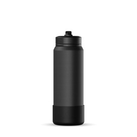 Hydrapeak 26oz Sport Insulated Water Bottle with Straw or Chug Lid, Leak & Spill Proof, Keeps Drinks Cold for 24 Hours, Hot for 12 Hours, Premium Stainless Steel Water Bottles (26oz, Black)
