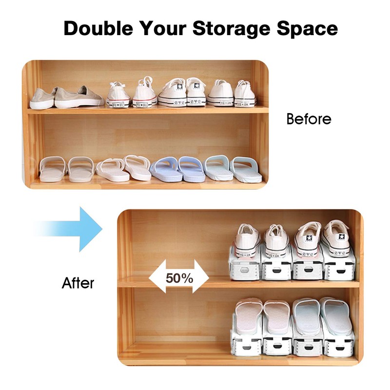 Neprock Shoe Slots Organizer, 20 Pack Adjustable Shoe Rack Stacker