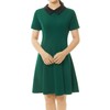 Allegra K Women's A Line Short Sleeve Panel Peter-Pan Collar