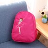 Girls Ballet Dance Embroidered Backpack Kids Shoulder Sports Bag(Rose Red)
