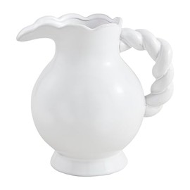 Mud Pie Twisted Handle Ceramic Pitcher; 70 oz