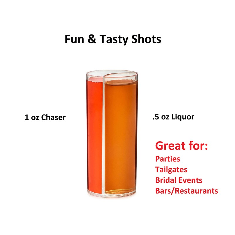 Split Shooters Divided Test Tube Plastic Shot Glasses – Clear