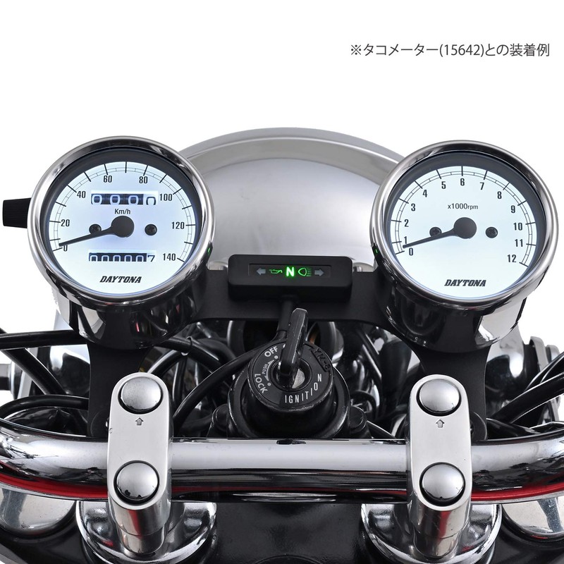 Daytona 15635 Motorbike Mechanical Speedometer, Stainless Steel Body/White Panel/White LED,