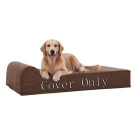 Rainmr Large Dog Bed Cover - Extra Large Replacement Cover for Memory Foam Pet Bed, Dog Bed Liner Cover with Zipper, XXL Size, Chocolate, Cover Only