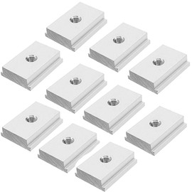 Namvo Pack of 10 M8 T-slot nut, aluminium sliding T-nut, threaded T-rail sliding nut, T-sliding nut block for woodworking tool, slot attachment
