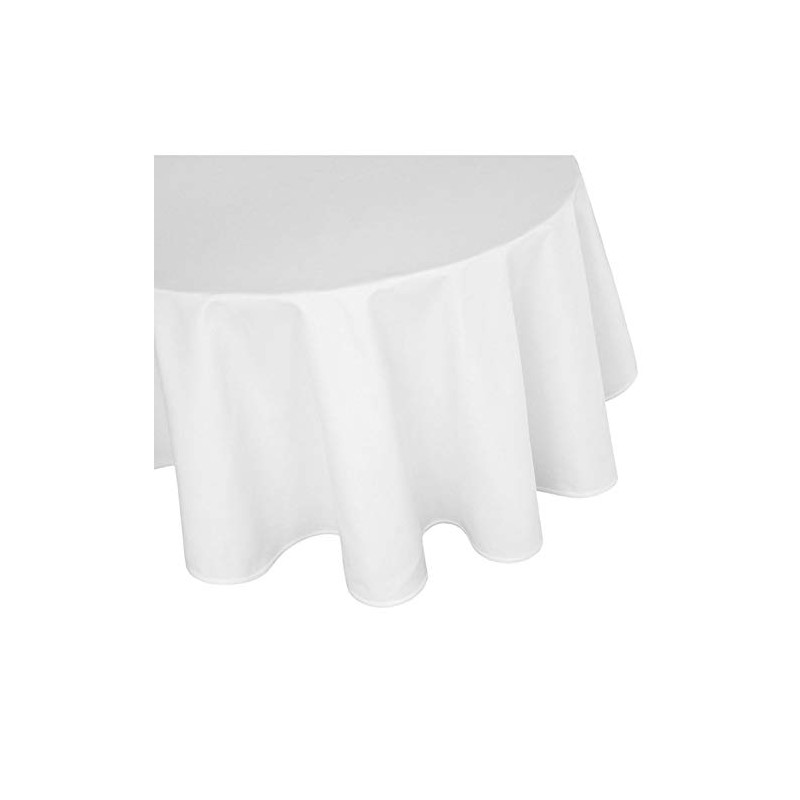 texpot Damask Tablecloth 120 cm Round 100% Cotton White Table