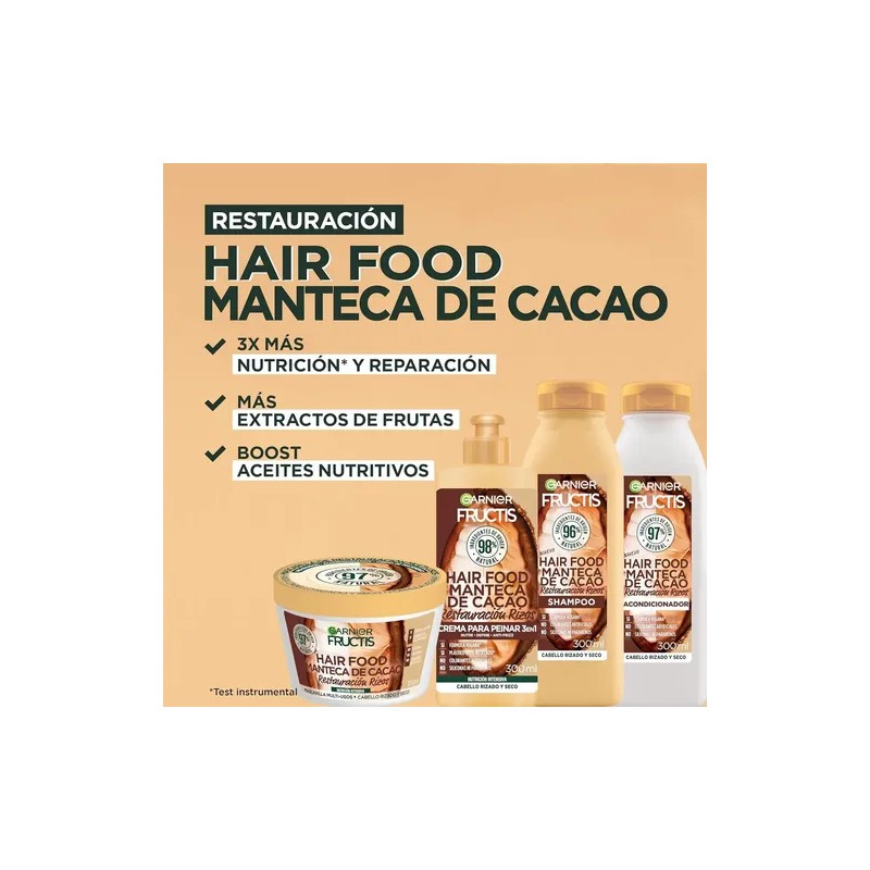 Kit Garnier Fructis Hair Food Cacao Rutina Completa Restaura