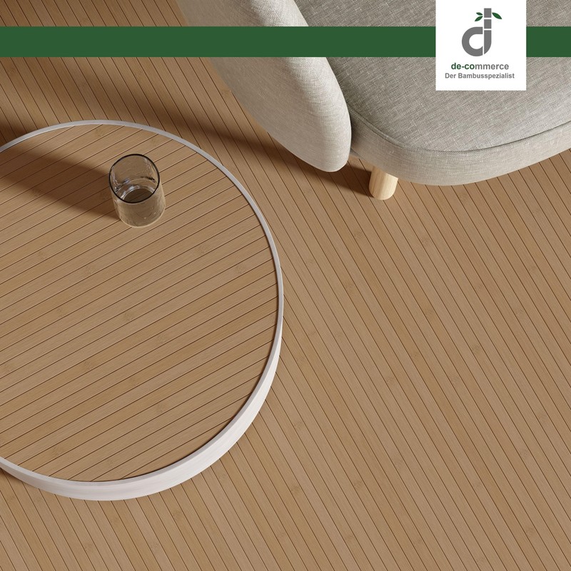 DE-COmmerce Flexbamboo finished parquet flooring with non-slip backing, colour: carbonised