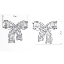 Fashion Design Statement Rhinestone Large Bow Stud Earrings for women