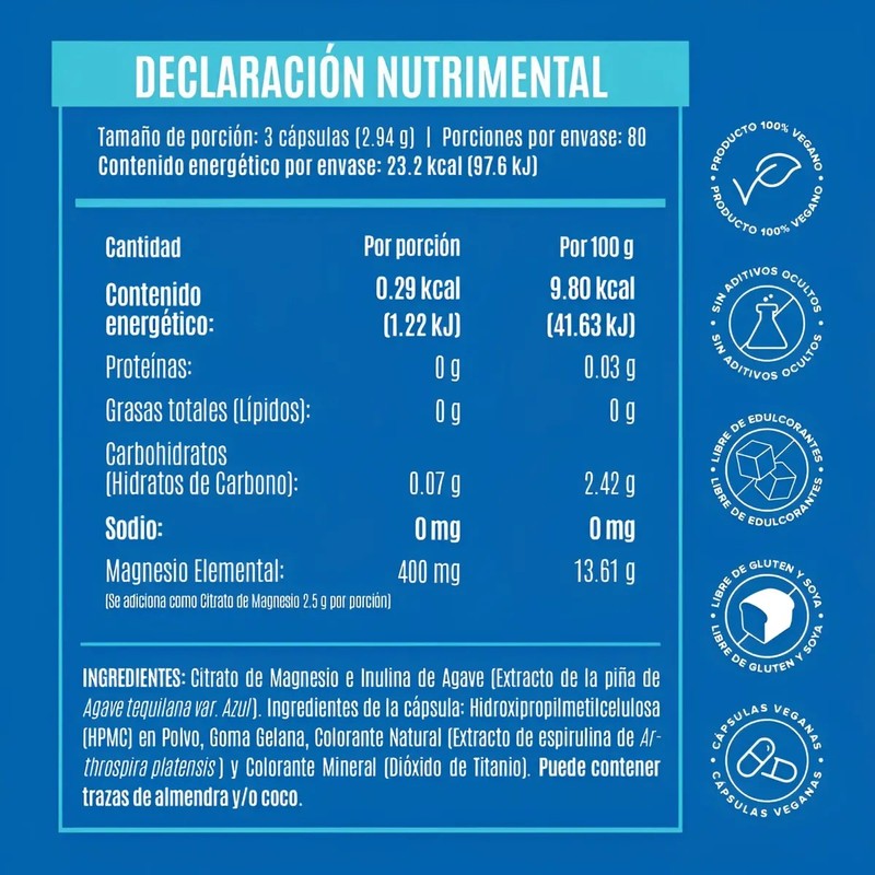 Birdman Citrato De Magnesio 400 Mg 80 Porciones 240 Cápsulas