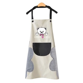 V-shine Women Kitchen Apron with Hand Wipe Pockets Adjustable Neck for Cooking Baking