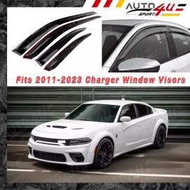 For Dodge Charger 2011-2023 OE Style Rain Sun Guard Window Visor Deflector Smoke