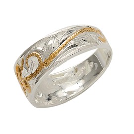 [BreezyIsland] Hawaiian Jewelry Ring, See-Through, 0.3 inch (8 mm) Wide, 925 Silver, Sterling Silver, No Gemstone