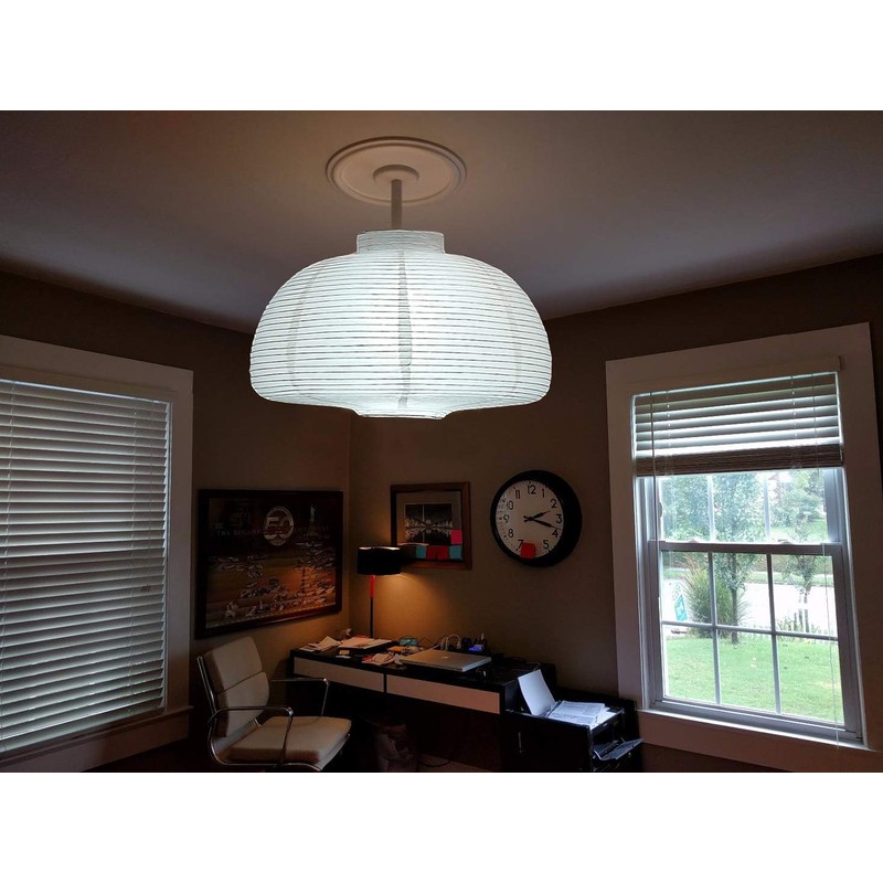 TopAAA 18” White Round Paper Lantern, Rice Paper Lamp Shade,