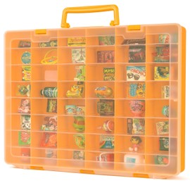 MYMOON HOME Plastic Toy Storage Case Compatible with Mini Brands Collector Toys, miniverse Shopkins, Real Littles, and LOL Surprise Collectible Compartments for Miniatures, Travel Friendly (Orange)