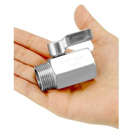 QWORK 2 Pack 3/4" Garden Hose Shut Off Valve, 304 Stainless Steel Inline Valve, Mini Ball Valve Shut-Off Valve, Female x Male NPT Thread Pipe Fitting