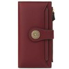 Travelambo Wallets Women RFID Large Capacity Luxury Waxed Leather Clutch