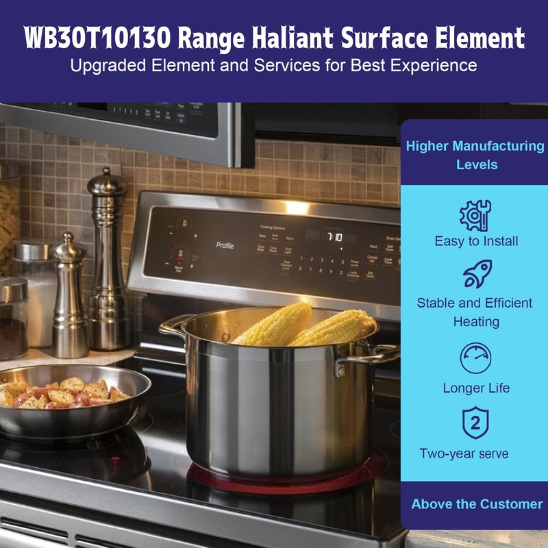 Upgraded WB30T10130 Range 12" Dual Haliant/Radiant Surface Element Compatible with